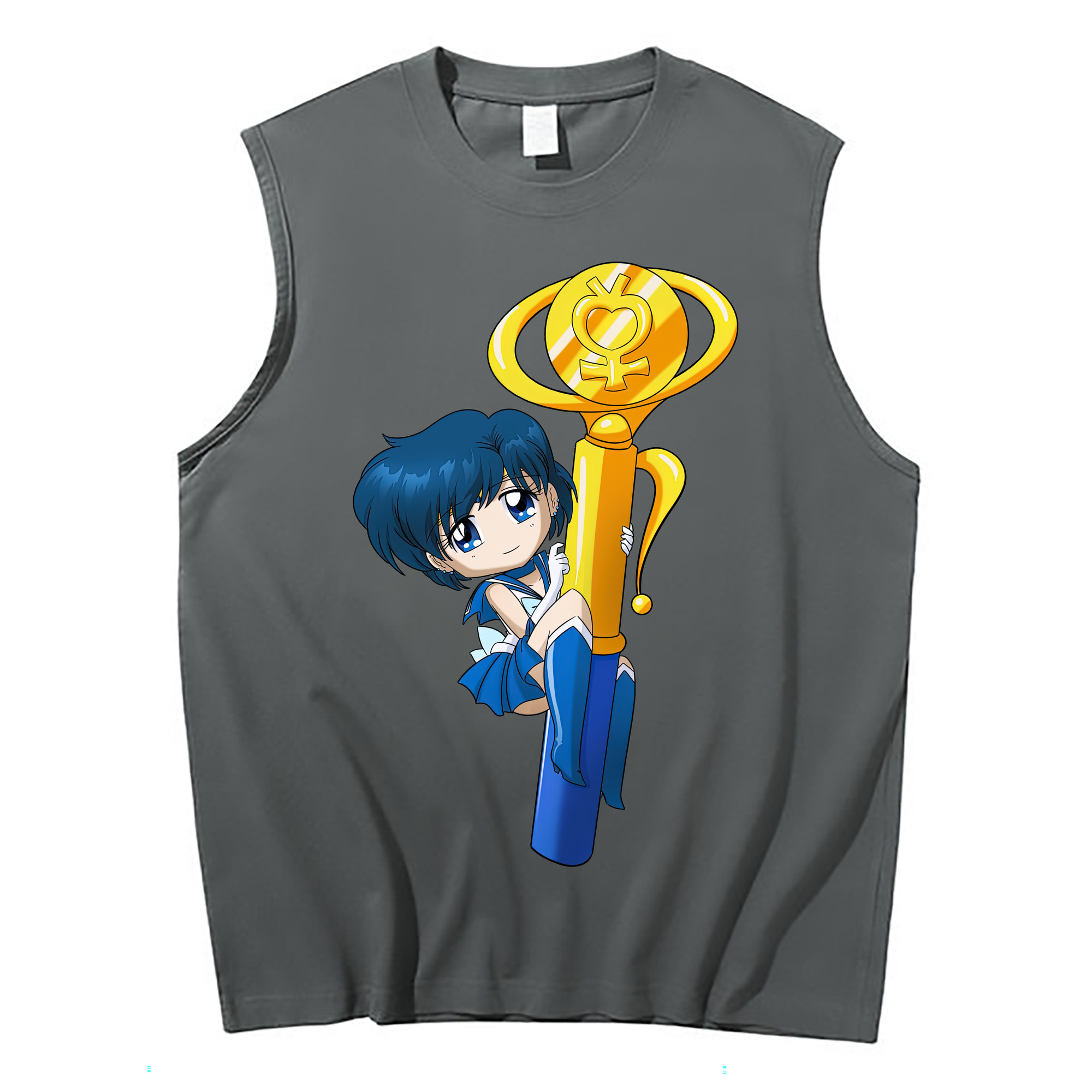 （画像用） 美少女戦士セーラームーン 水野 亜美 みずの あみ Sailor Moon Mizuno Ami コットン100％タンクトップ（フロントプリント）